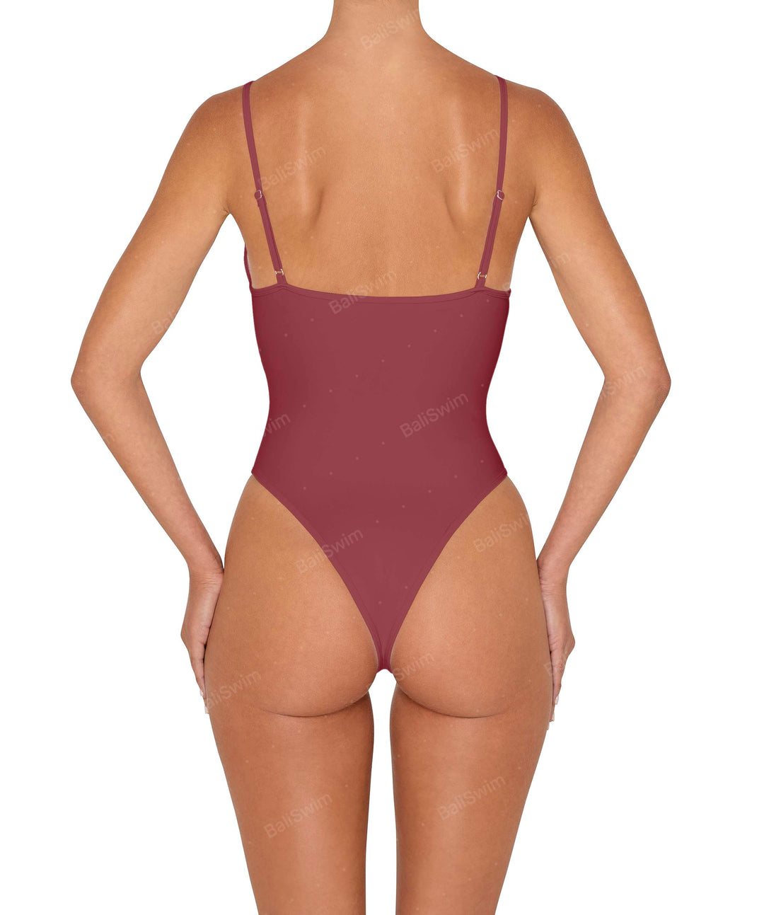 BSWS-S84b Binded Plunge Neck One Piece