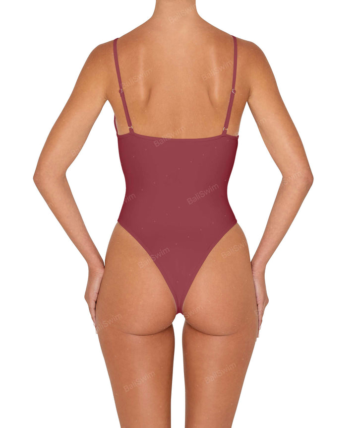 BSWS-S84b Binded Plunge Neck One Piece