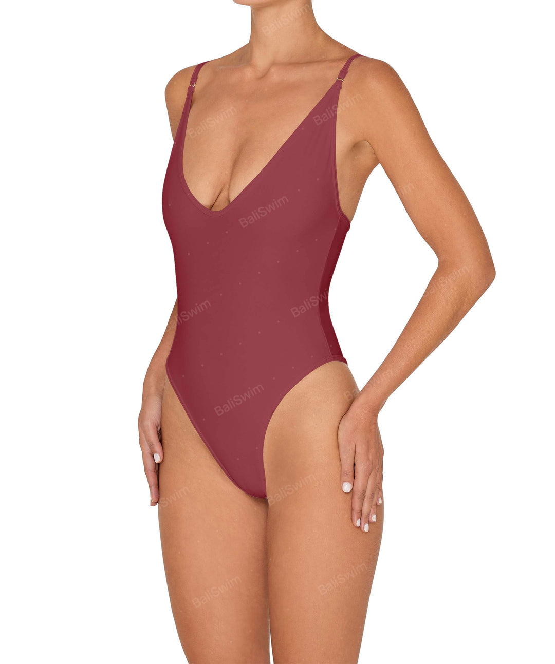 BSWS-S84 Binded Plunge Neck One Piece