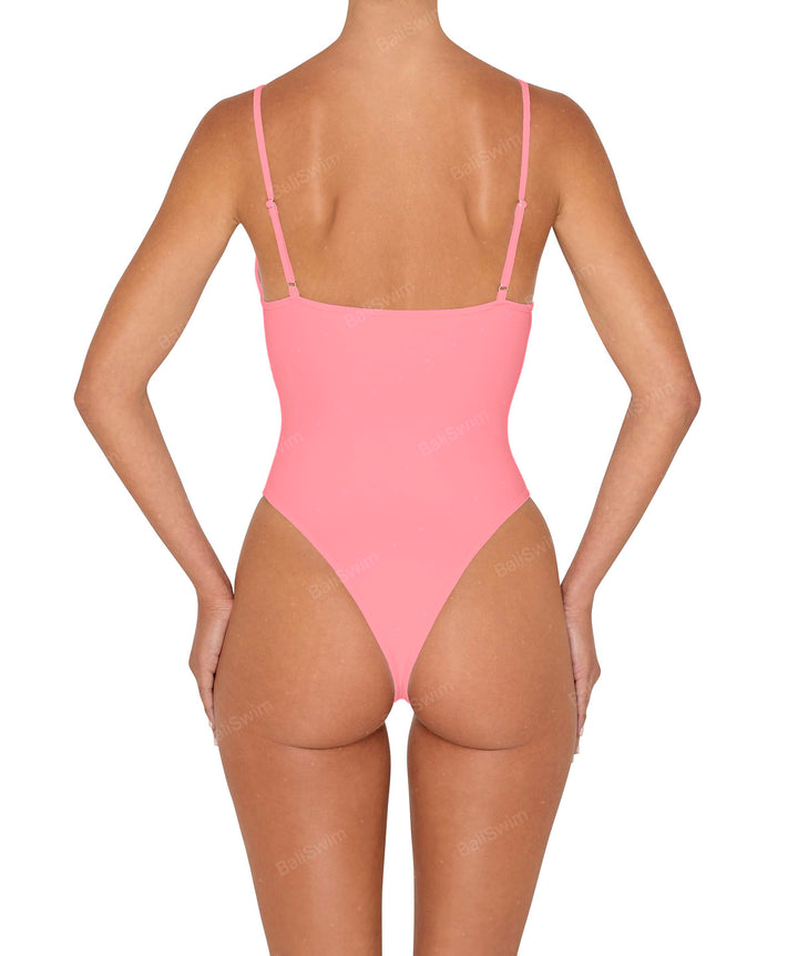 BSWS-S84b Binded Plunge Neck One Piece