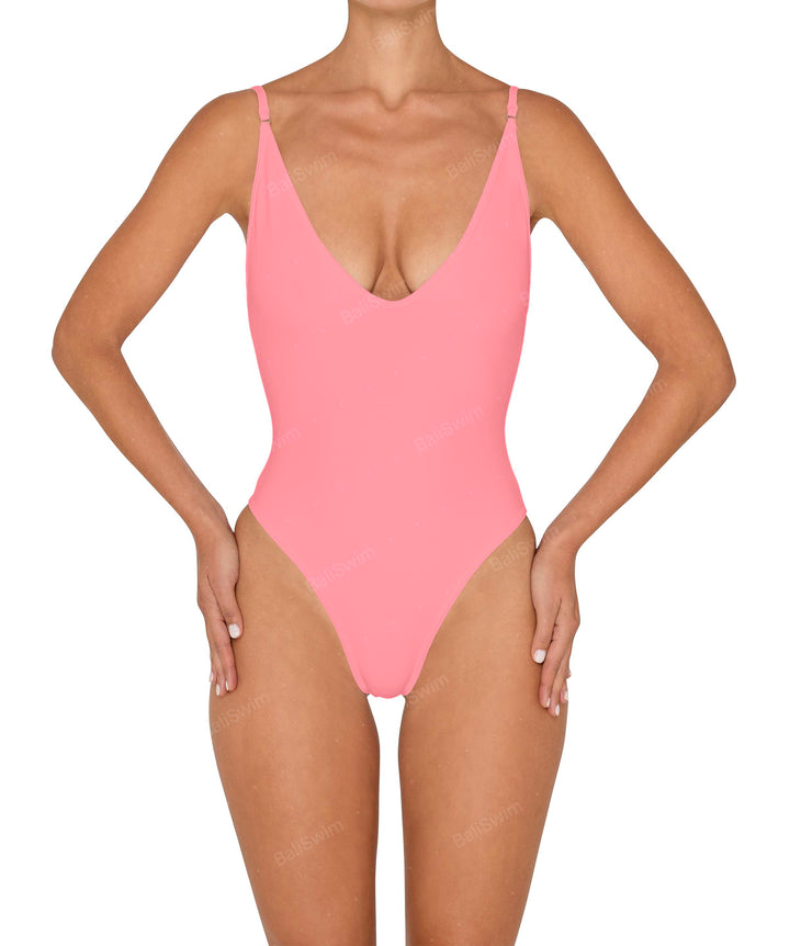 BSWS-S84 Binded Plunge Neck One Piece