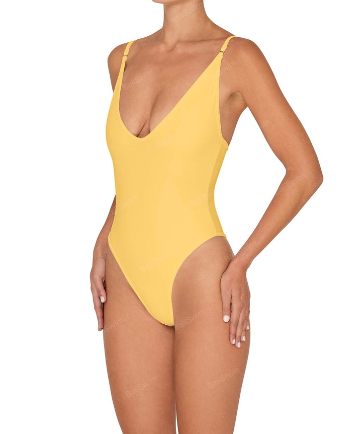 BSWS-S84 Binded Plunge Neck One Piece