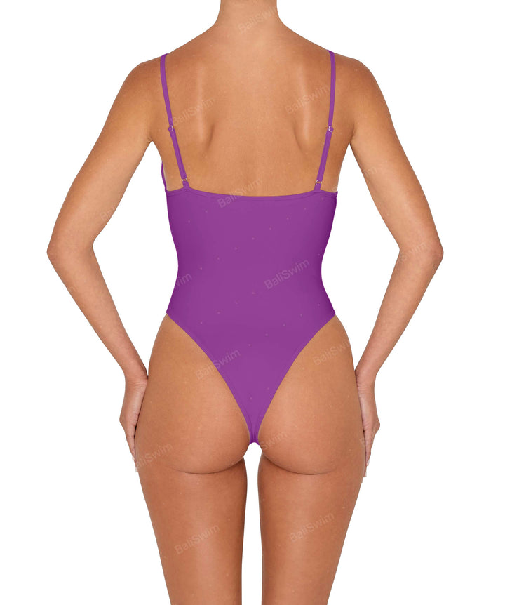 BSWS-S84 Binded Plunge Neck One Piece