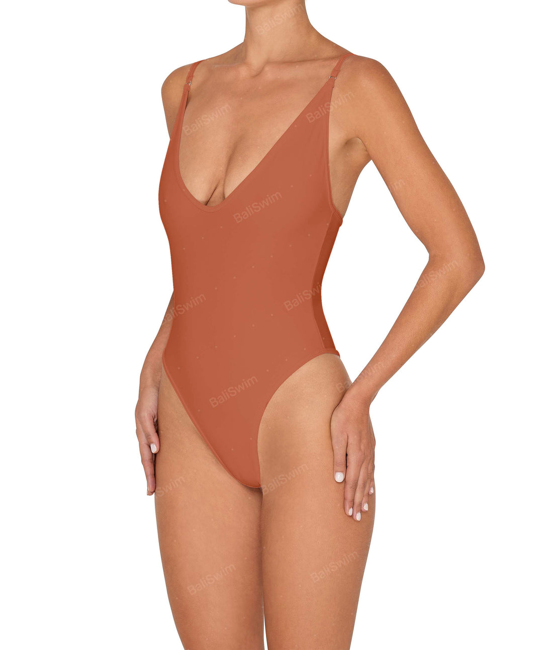 BSWS-S84 Binded Plunge Neck One Piece