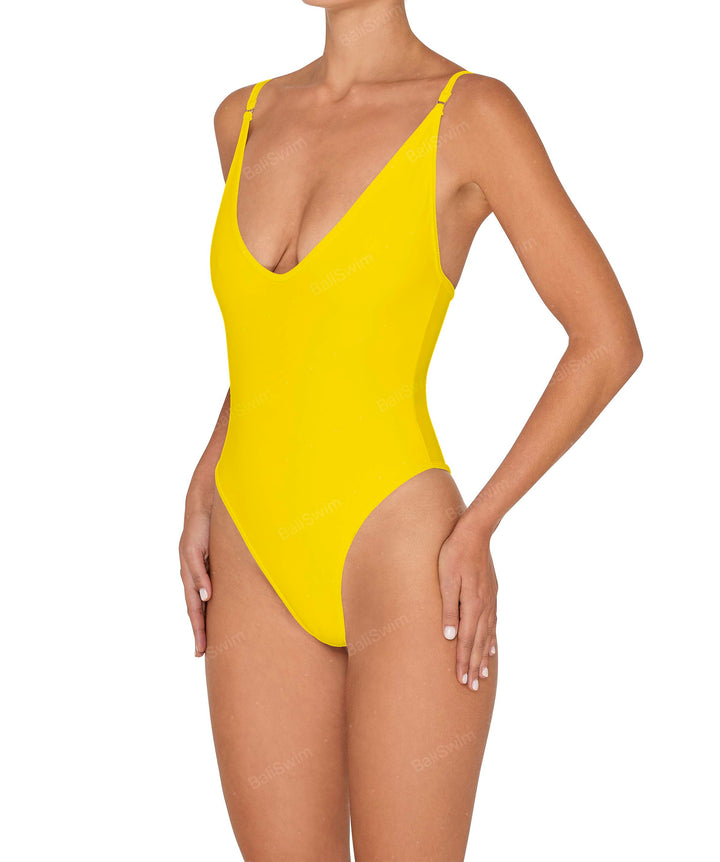 BSWS-S84 Binded Plunge Neck One Piece