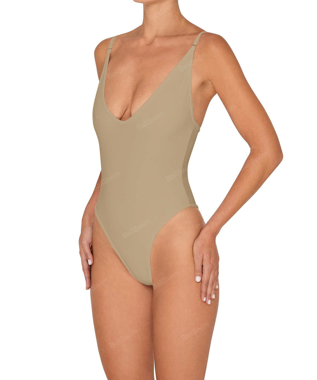 BSWS-S84 Binded Plunge Neck One Piece