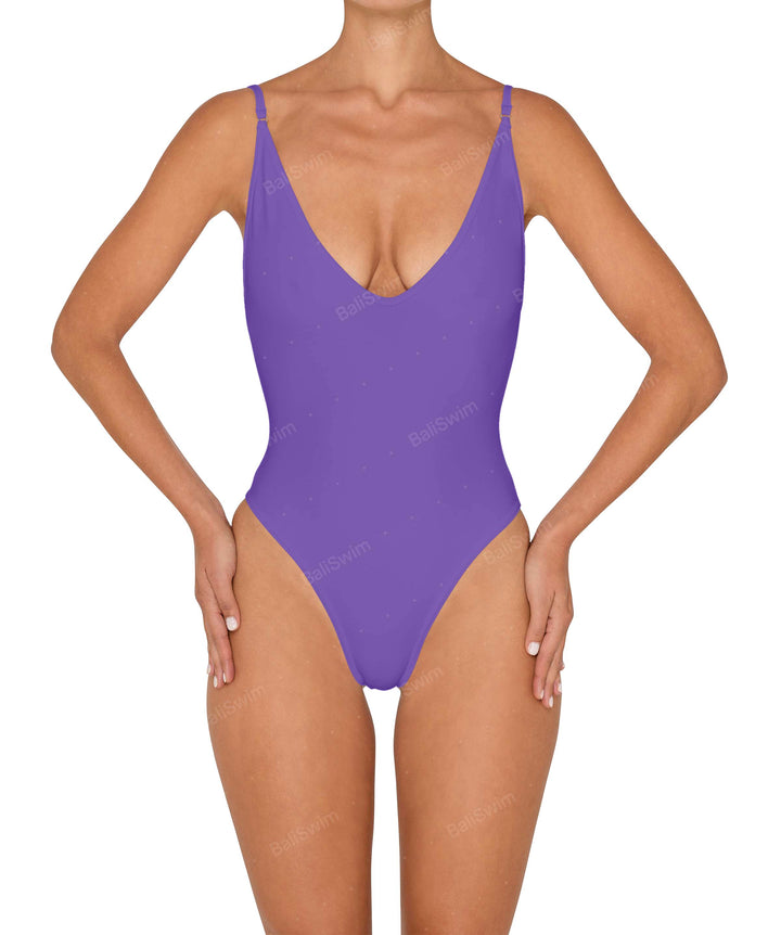 BSWS-S84 Binded Plunge Neck One Piece