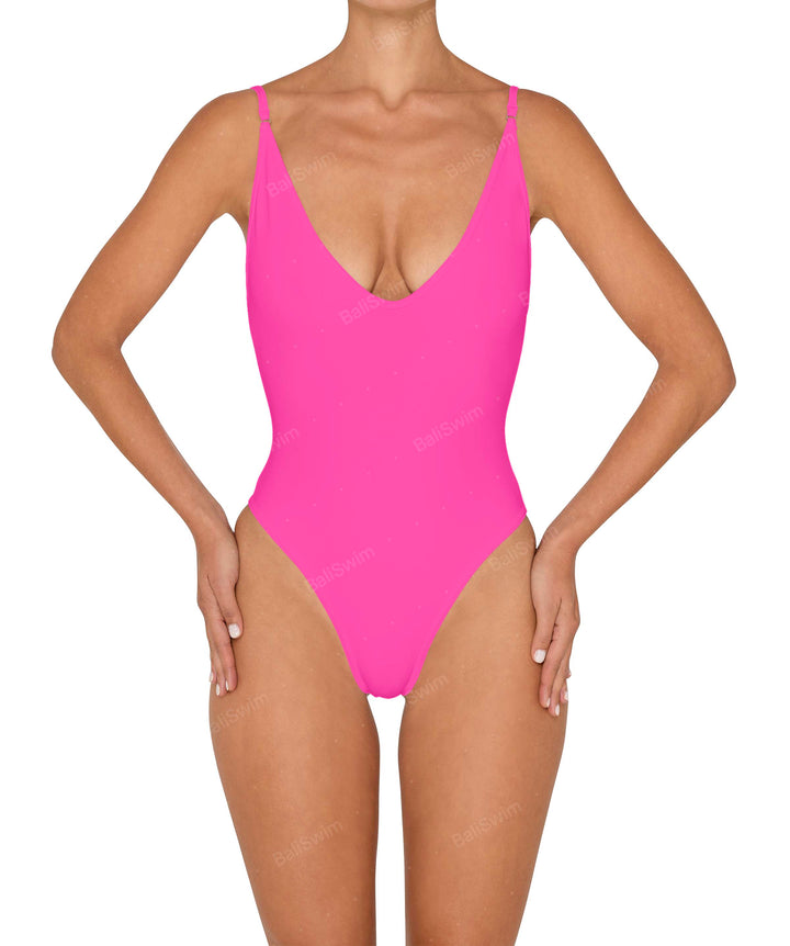 BSWS-S84 Binded Plunge Neck One Piece