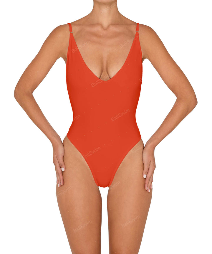 BSWS-S84 Binded Plunge Neck One Piece