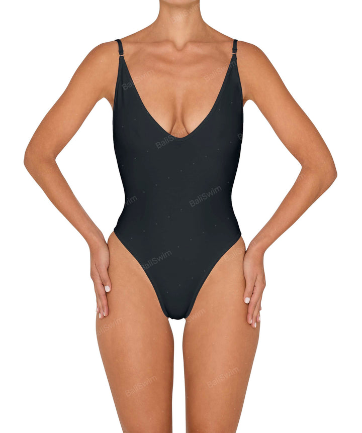 BSWS-S84 Binded Plunge Neck One Piece
