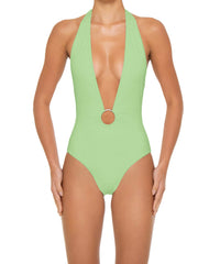 BSWS-S89 Deep Plunge Ring Halter One Piece