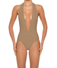 BSWS-S89 Deep Plunge Ring Halter One Piece