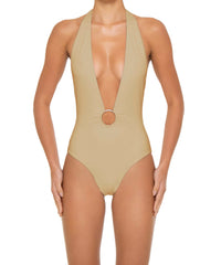 BSWS-S89 Deep Plunge Ring Halter One Piece
