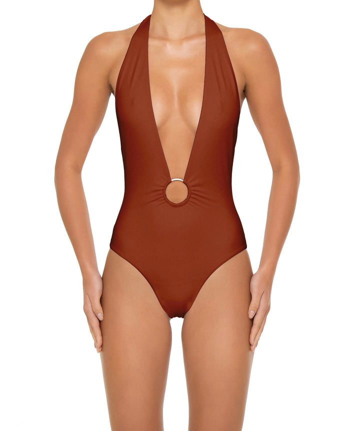 BSWS-S89 Deep Plunge Ring Halter One Piece
