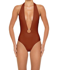 BSWS-S89 Deep Plunge Ring Halter One Piece