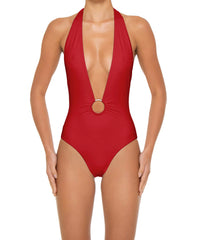 BSWS-S89 Deep Plunge Ring Halter One Piece
