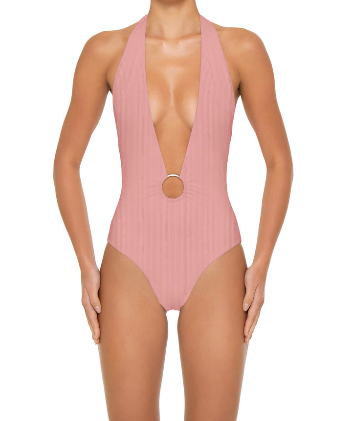 BSWS-S89 Deep Plunge Ring Halter One Piece