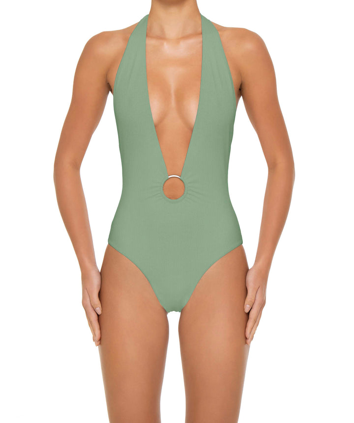 BSWS-S89 Deep Plunge Ring Halter One Piece