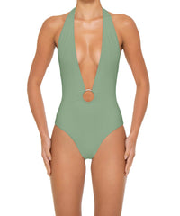 BSWS-S89 Deep Plunge Ring Halter One Piece