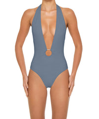 BSWS-S89 Deep Plunge Ring Halter One Piece