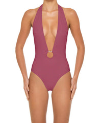 BSWS-S89 Deep Plunge Ring Halter One Piece