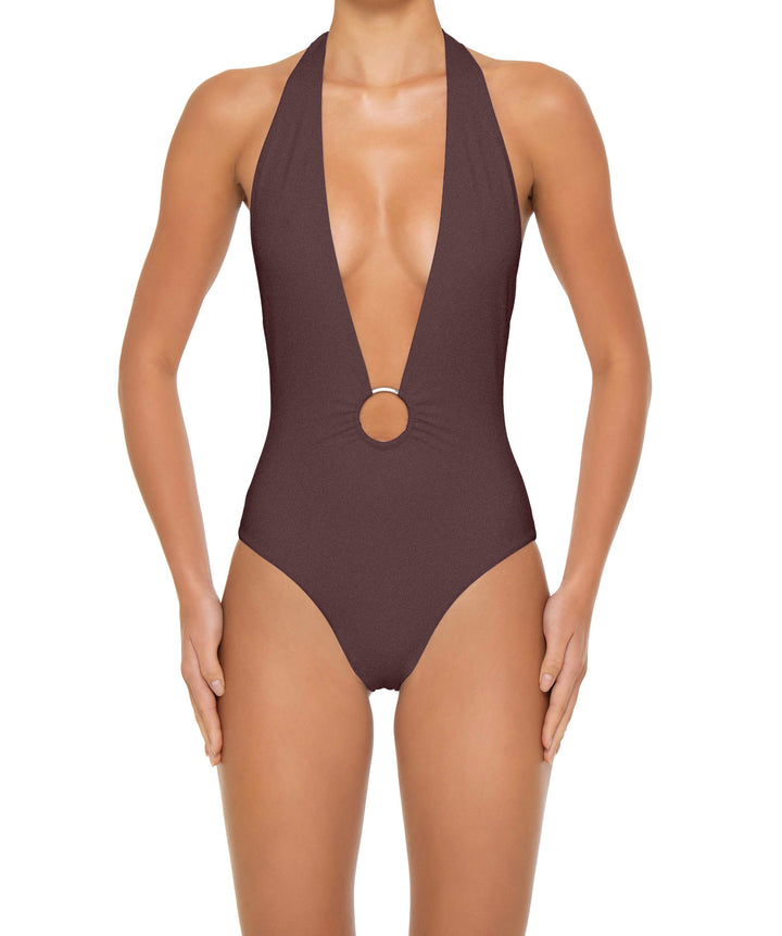 BSWS-S89 Deep Plunge Ring Halter One Piece