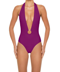BSWS-S89 Deep Plunge Ring Halter One Piece