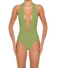 BSWS-S89 Deep Plunge Ring Halter One Piece