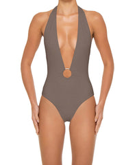 BSWS-S89 Deep Plunge Ring Halter One Piece
