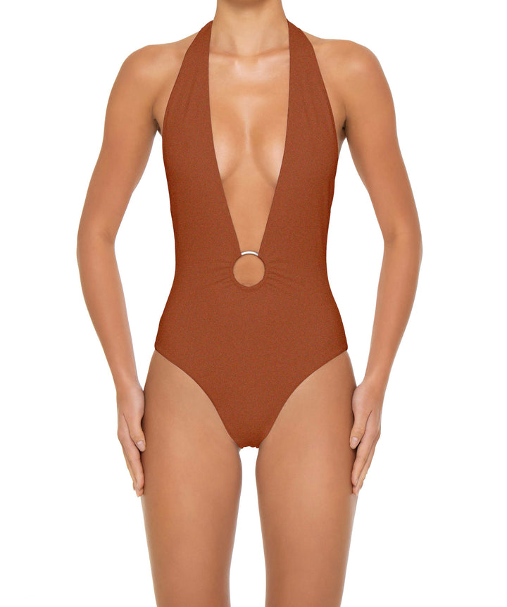 BSWS-S89 Deep Plunge Ring Halter One Piece