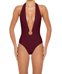 BSWS-S89 Deep Plunge Ring Halter One Piece