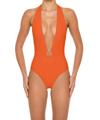 BSWS-S89 Deep Plunge Ring Halter One Piece