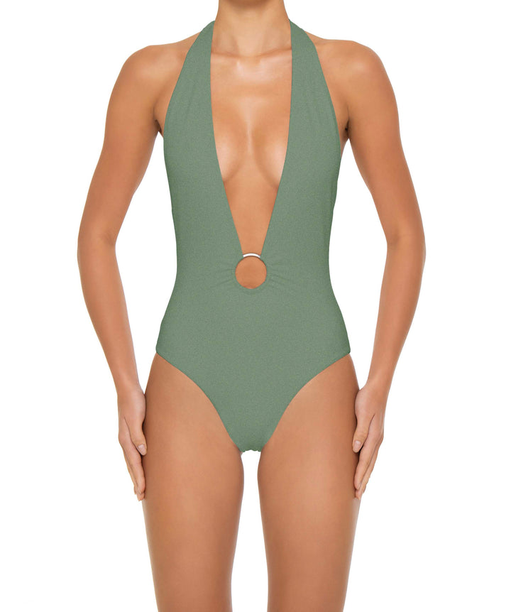 BSWS-S89 Deep Plunge Ring Halter One Piece