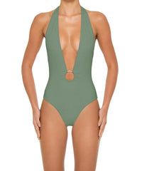 BSWS-S89 Deep Plunge Ring Halter One Piece
