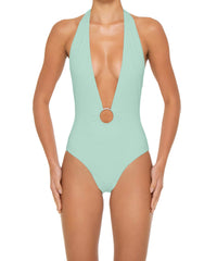 BSWS-S89 Deep Plunge Ring Halter One Piece