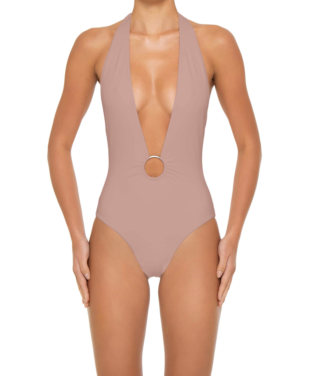 BSWS-S89 Deep Plunge Ring Halter One Piece