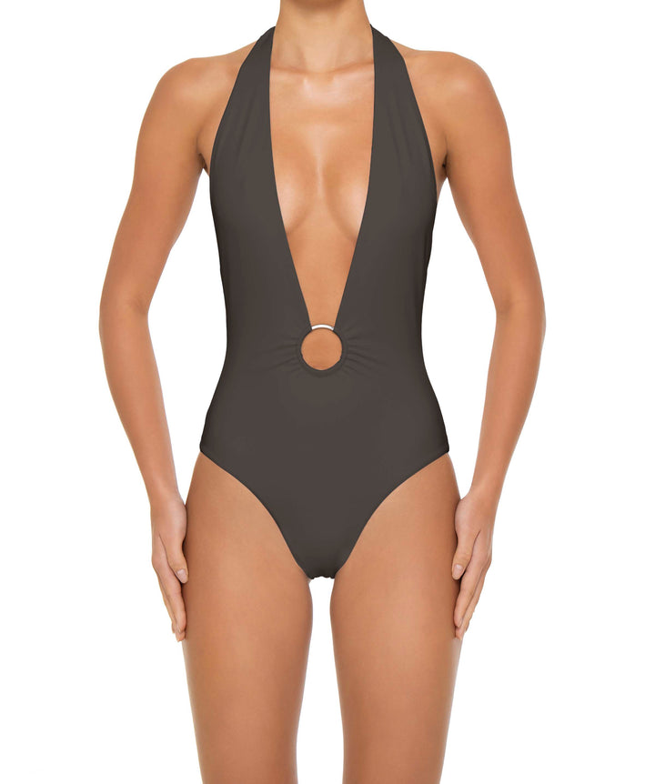 BSWS-S89 Deep Plunge Ring Halter One Piece