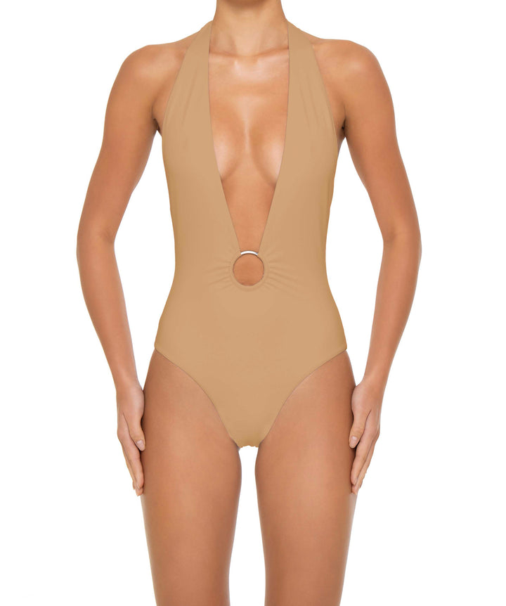 BSWS-S89 Deep Plunge Ring Halter One Piece