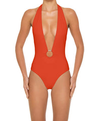 BSWS-S89 Deep Plunge Ring Halter One Piece