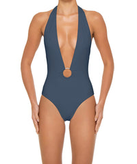 BSWS-S89 Deep Plunge Ring Halter One Piece
