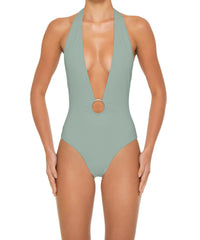 BSWS-S89 Deep Plunge Ring Halter One Piece