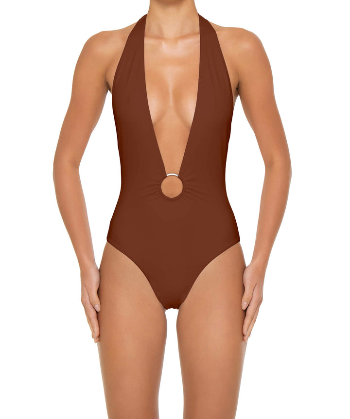 BSWS-S89 Deep Plunge Ring Halter One Piece