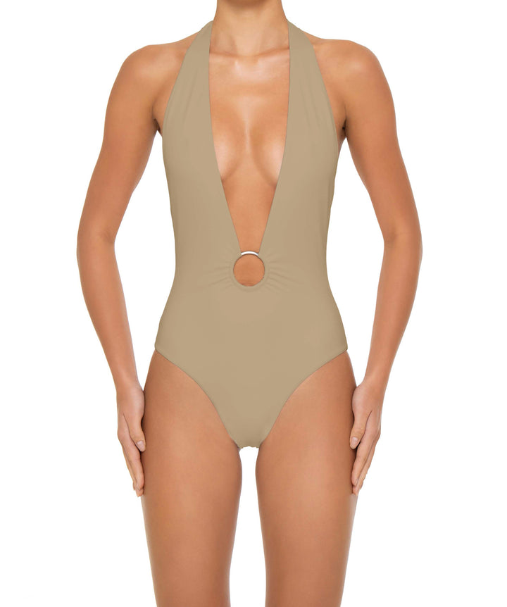 BSWS-S89 Deep Plunge Ring Halter One Piece