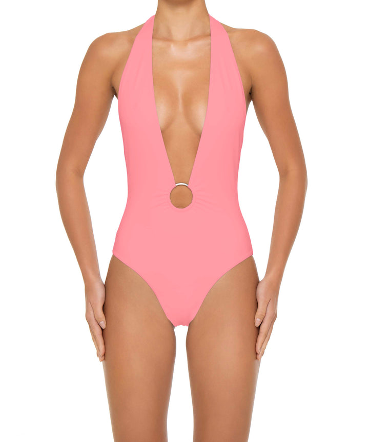 BSWS-S89 Deep Plunge Ring Halter One Piece