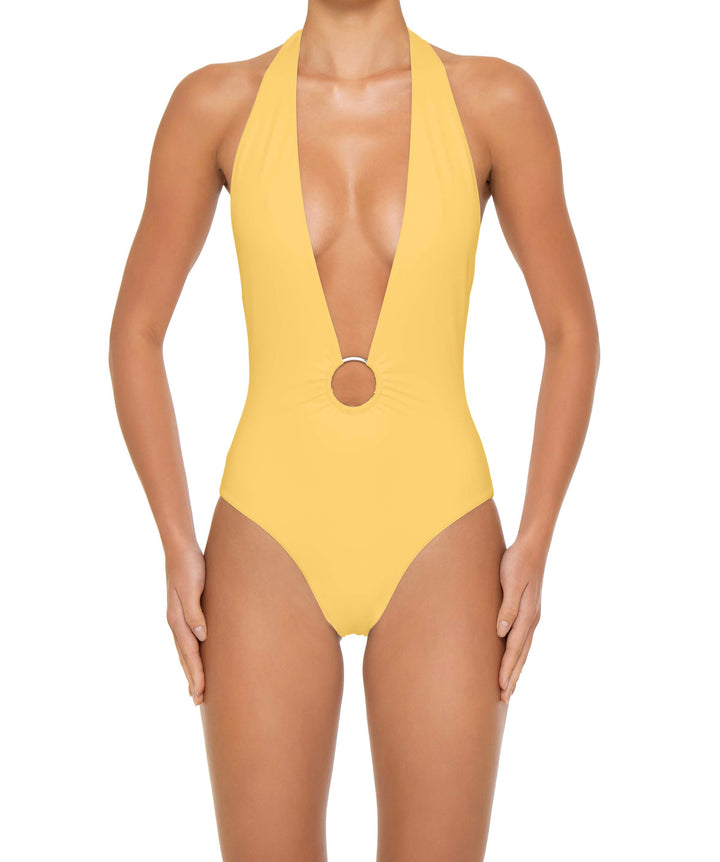 BSWS-S89 Deep Plunge Ring Halter One Piece