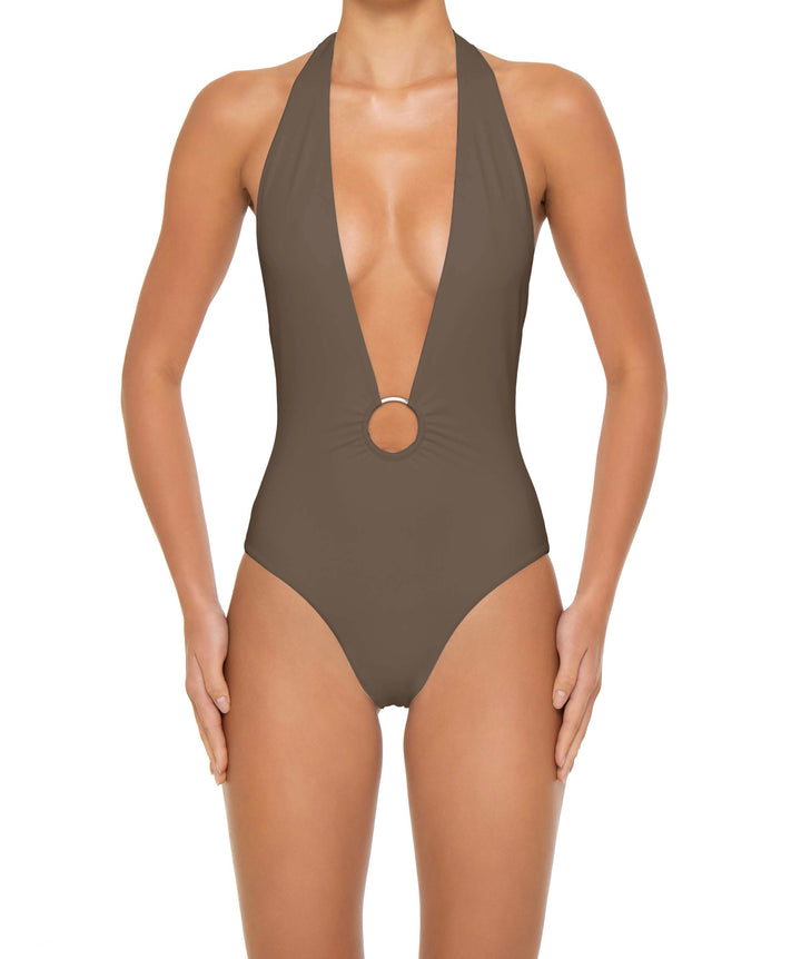 BSWS-S89 Deep Plunge Ring Halter One Piece