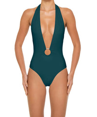 BSWS-S89 Deep Plunge Ring Halter One Piece