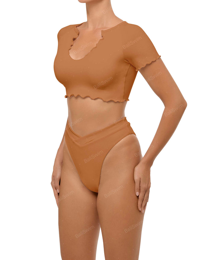 BSWS-T101 V-neck Cropped Tankini