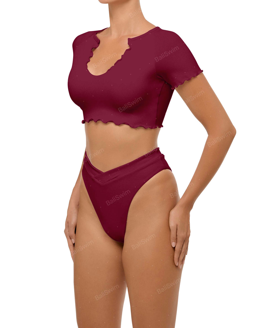 BSWS-B101 Overlapped Brief Bikini Bottom