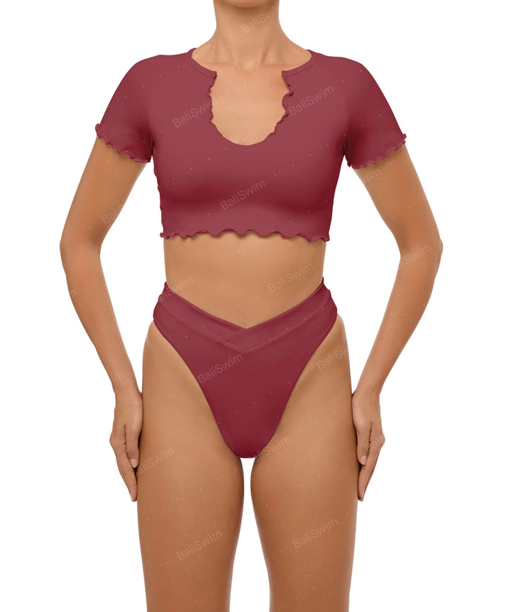 BSWS-B101 Overlapped Brief Bikini Bottom